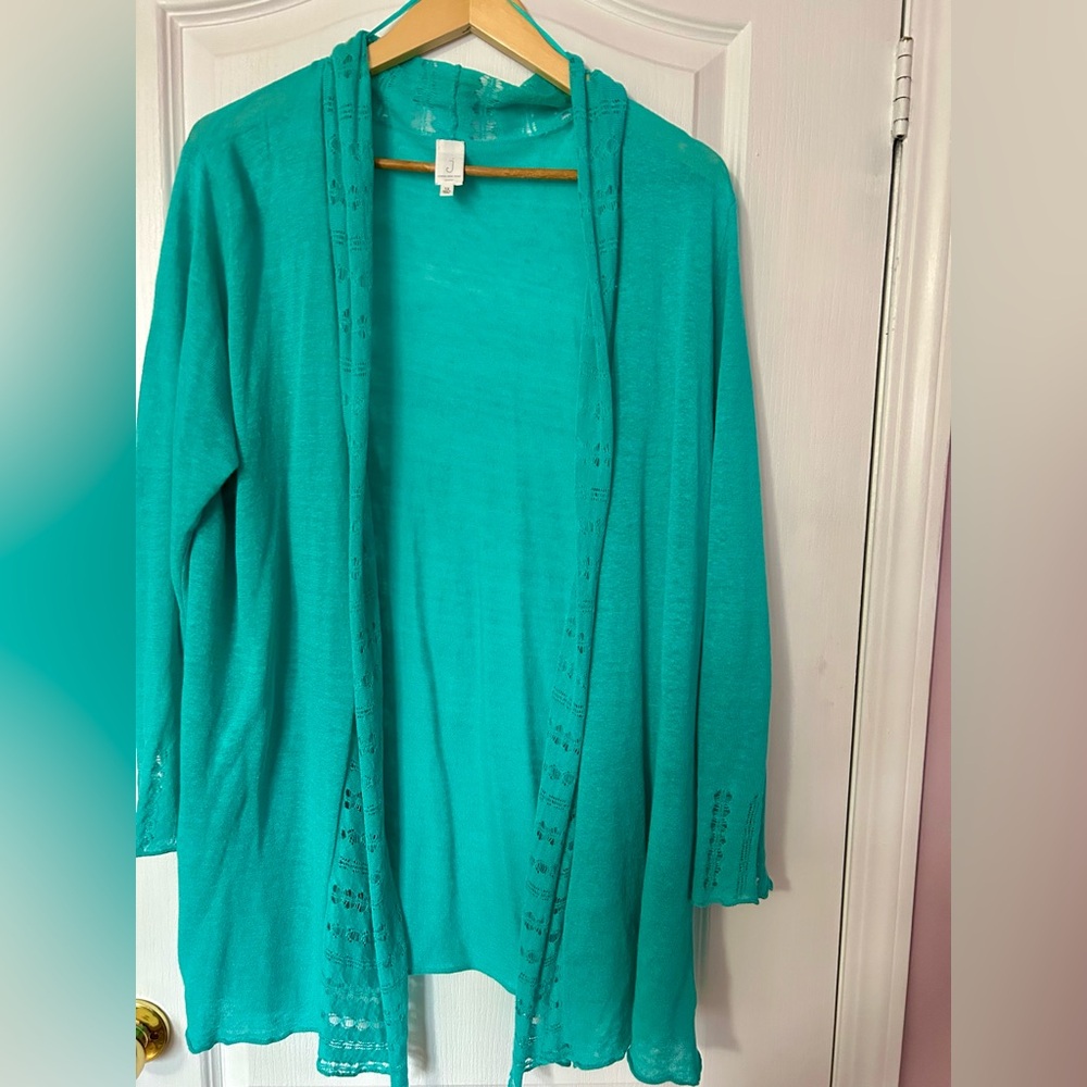 Jones New York Teal Open Front Cardigan/Shrug Size 1X